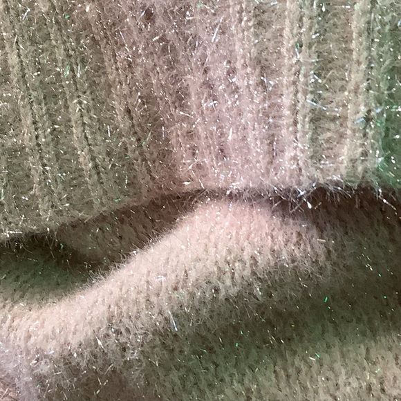 H&M Pale Pink Glittery Fuzzy Long Sleeve Sweater Dress Large L for Women - Picture 10 of 16